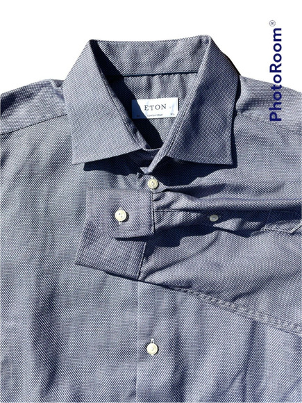 Etón Other - ETON Contemporary Dress Shirt Blue White 17.5 Made in Europe Romania 44